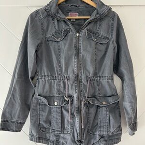 Mossimo Supply Co. Women's Charcoal Utility Jacket with Hood